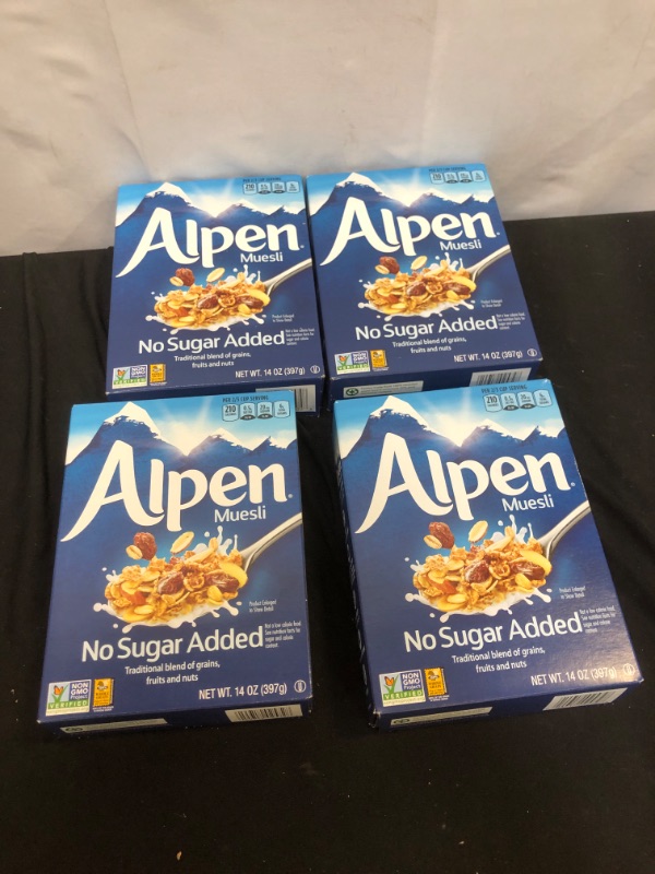 Photo 2 of Alpen No Sugar Added Muesli, Swiss Style Muesli Cereal, Whole Grain, Non-GMO Project Verified, Heart Healthy, Kosher, Vegan, No Sugar Added, 14 Ounce (Pack of 4)
EXP - FEB - 1 - 22 
