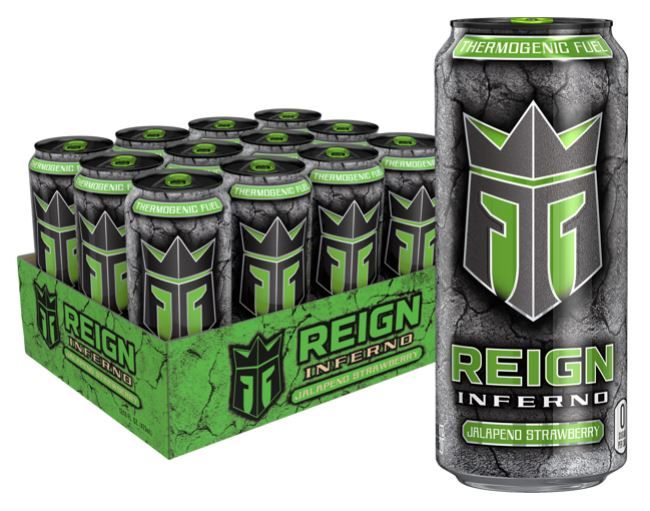 Photo 1 of (12 Cans) Reign Total Body Fuel Inferno Energy Drink, Jalapeno Strawberry, 16 fl oz FRESHEST BY 2/2022
