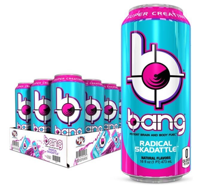 Photo 1 of (12 Cans) Bang Radical Skadattle Energy Drink with Super Creatine, 16 Fl Oz FRESHEST BY 7/28/2022
