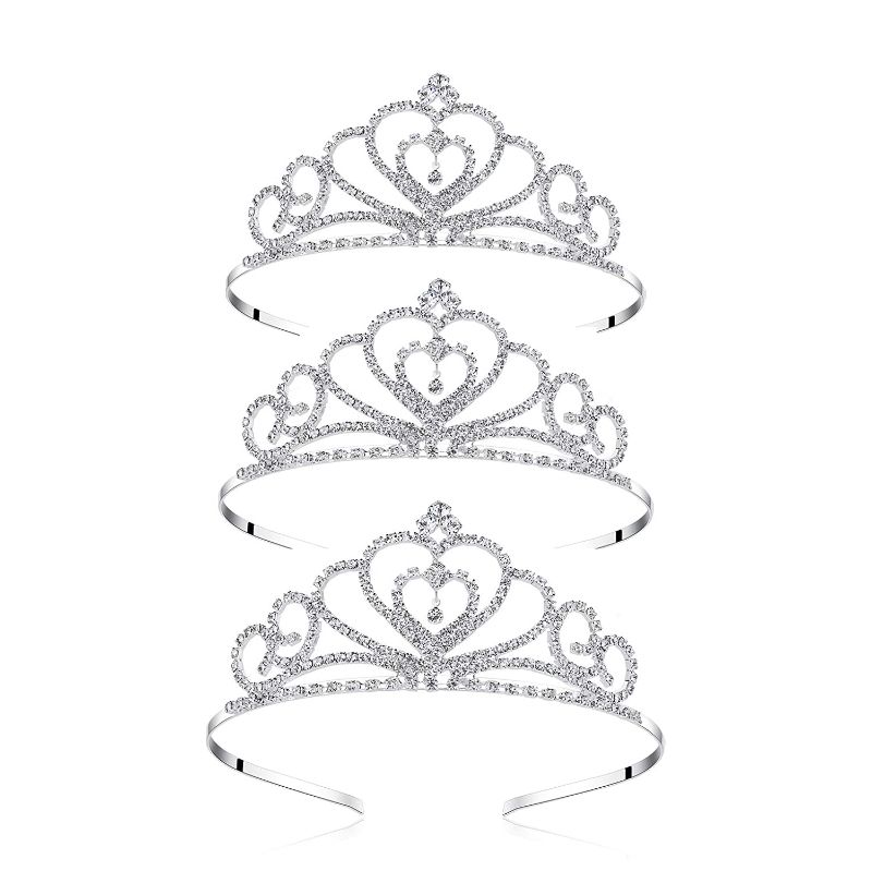 Photo 1 of Lovelyshop Rhinestone Crystal Tiara-Wedding Bridal Prom Birthday Pegeant Prinecess Crown (Heart?-3 Pack