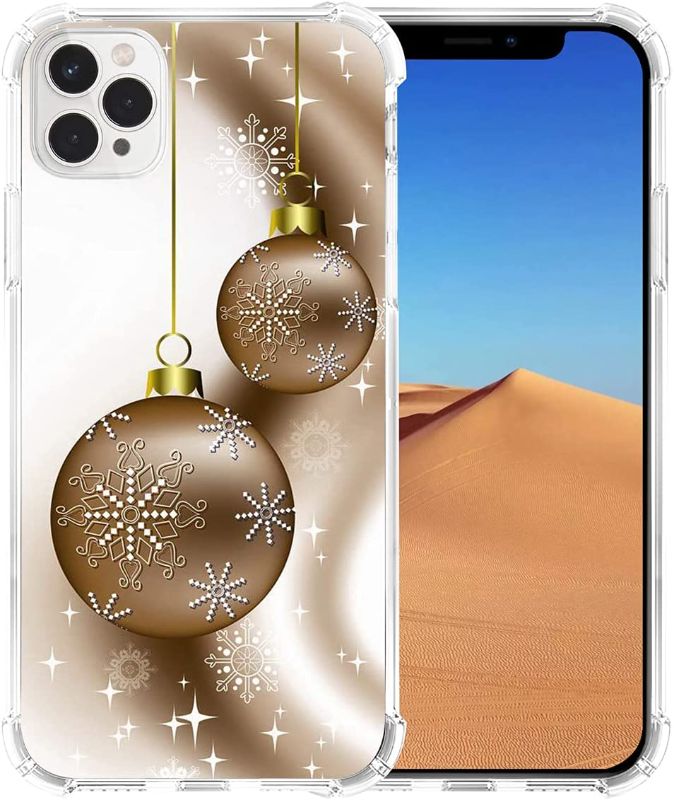Photo 1 of 2 PACK Case for iPhone 13 MINI Pro Max Christmas Design, Hungo Soft TPU Cover Clear Heavy Duty Protection Compatible with iPhone 13 MINI Pro Max Christmas Ball Theme Snow