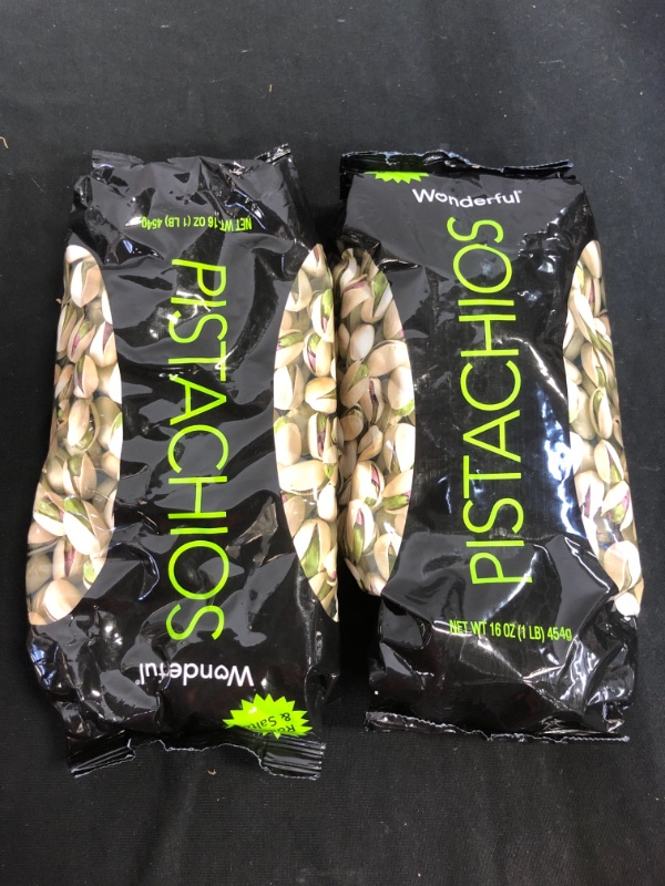 Photo 2 of 2 pack - Wonderful Pistachios, Roasted and Salted, 16 Ounce Bag - exp - jan - 28 - 22
