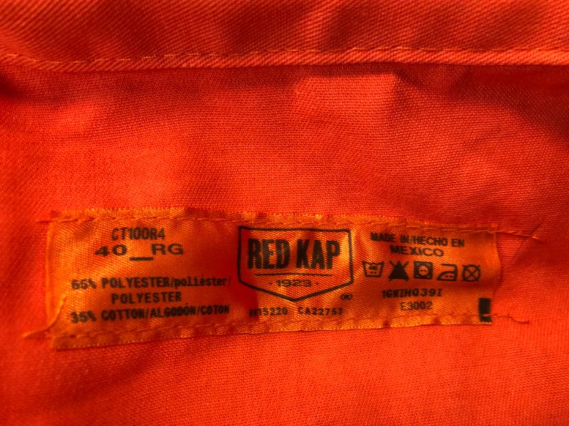 Photo 3 of Red Kap Men's Snap Front Cotton Coverall, Oversized Fit, Long Sleeve size 40
