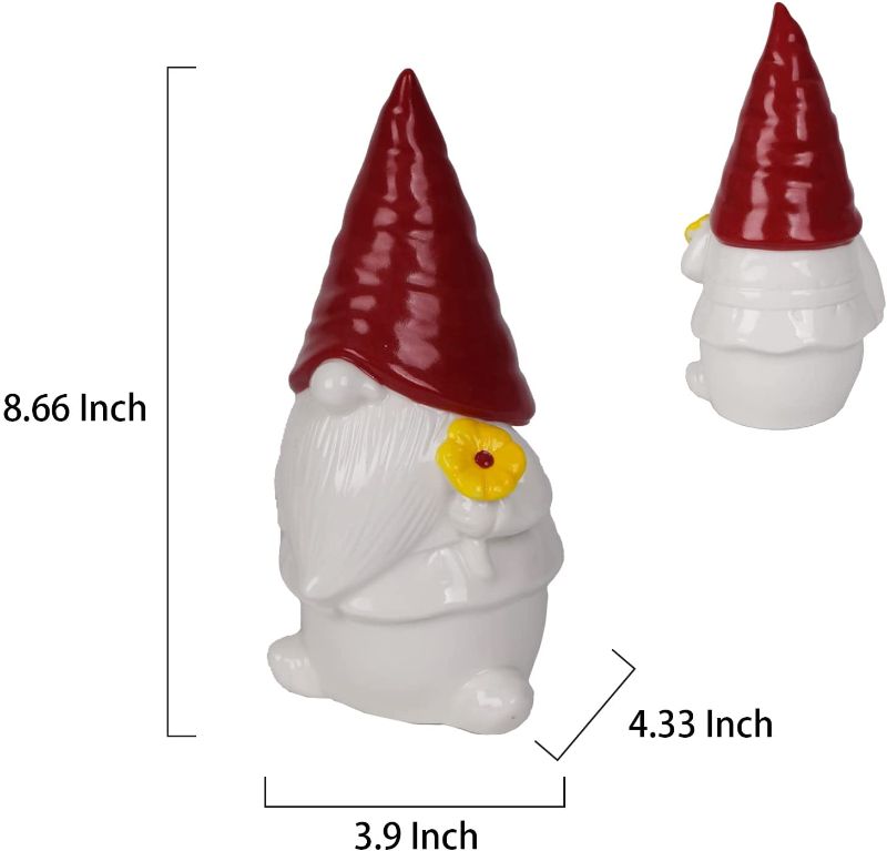 Photo 2 of 10" Gifts Ceramic Gnomes Light Room Decor Ornaments - Christmas Gnome Gifts for Women, Home Decor Gnomes Statue Collectible Figurines Light for Kitchen Table Desk Shelf