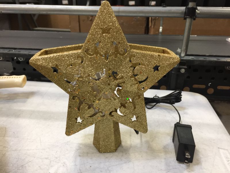 Photo 1 of Christmas Tree Topper Lighted Star, Gold 