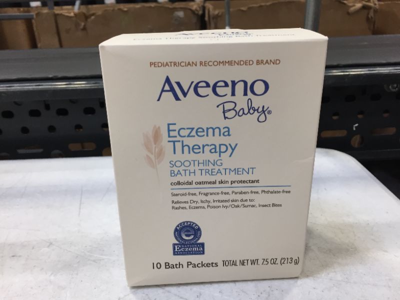 Photo 1 of AVEENO Eczema Therapy Soothing Bath Treatment 10Bath Packets 7.5oz  exp date 04-2024