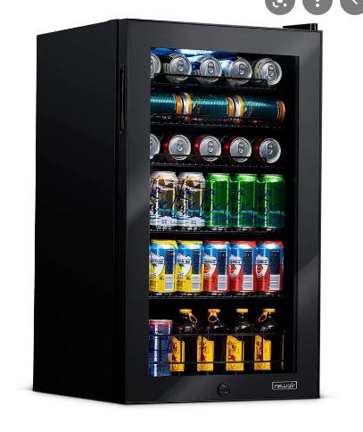 Photo 1 of 19 in. 126 (12 oz) Can Freestanding Beverage Cooler Fridge with Adjustable Shelves - Stainless Steel - missing key
