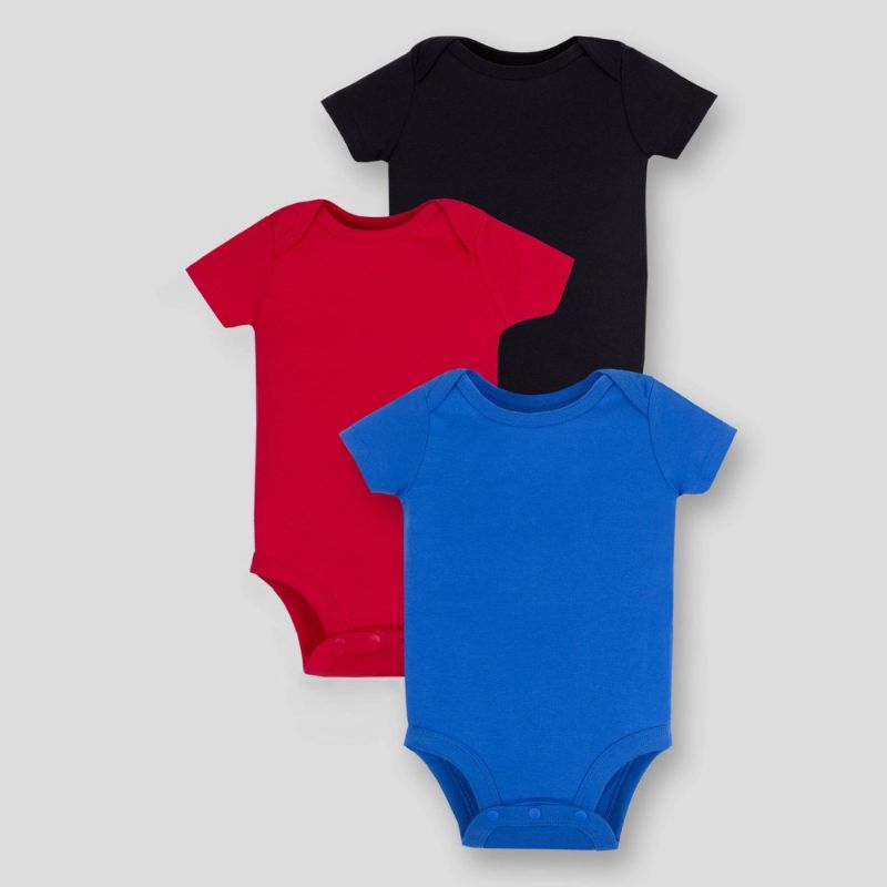 Photo 1 of Lamaze Baby 3pk Organic Cotton Bodysuit - Red/Blue/Black12 mo