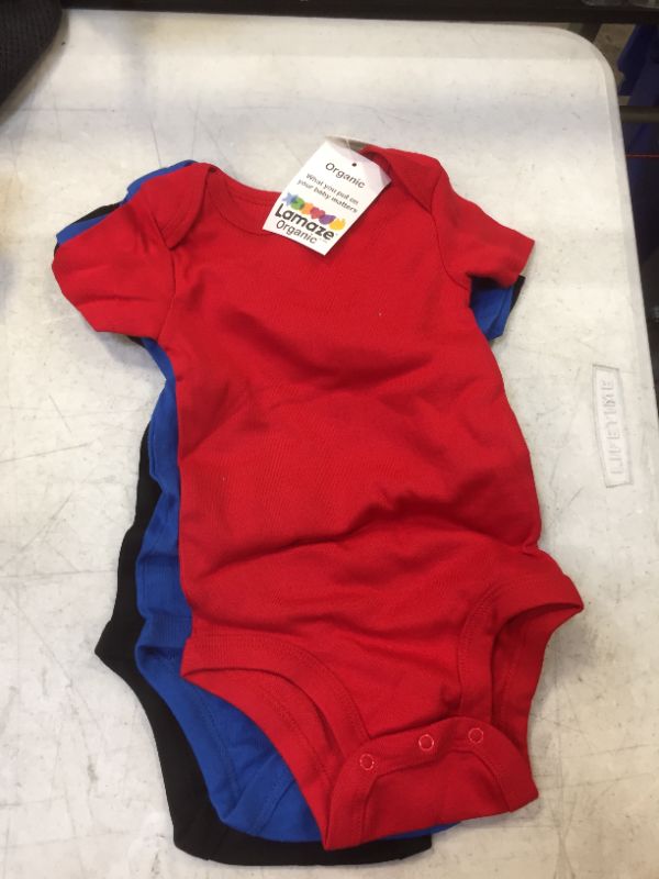 Photo 2 of Lamaze Baby 3pk Organic Cotton Bodysuit - Red/Blue/Black12 mo