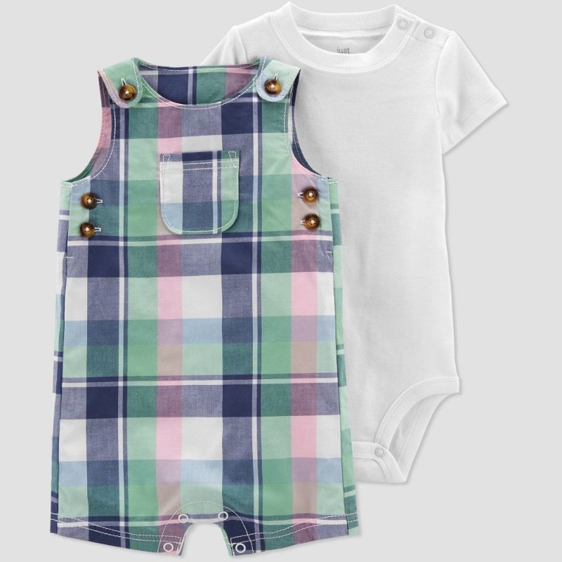 Photo 1 of Baby Boys' Plaid Top & Bottom Set - Just One You made by carter's Blue/Pink 6M