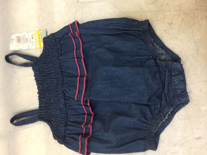 Photo 2 of Baby Girls' Denim Romper with Smocking - Cat & Jack Blue 3-6M