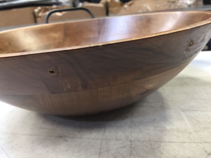 Photo 2 of 123oz Wood Serving Bowl Black - Threshold DAMAGED 