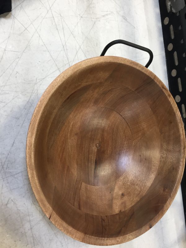 Photo 3 of 123oz Wood Serving Bowl Black - Threshold DAMAGED 