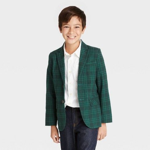 Photo 1 of Boys' Holiday Suit Jacket - Cat & Jack™ Green/Black SIZE 14