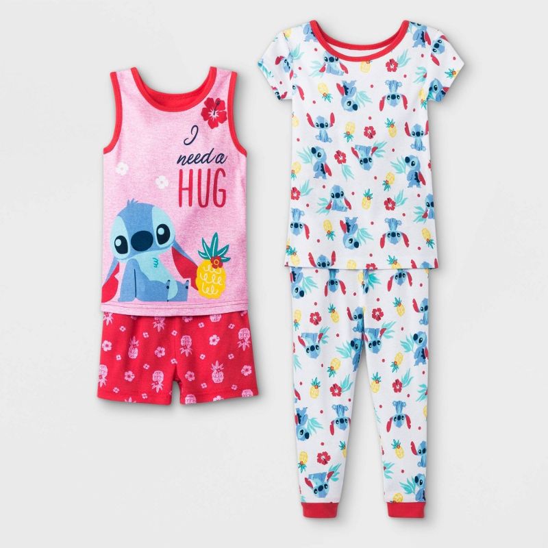 Photo 1 of Baby Girls' 4pc Lilo & Stitch Pajama Set - Pink 12M