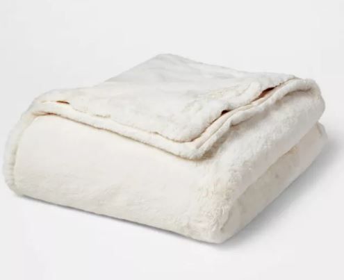 Photo 1 of 55"x80" Faux Fur Throw Blanket - Threshold