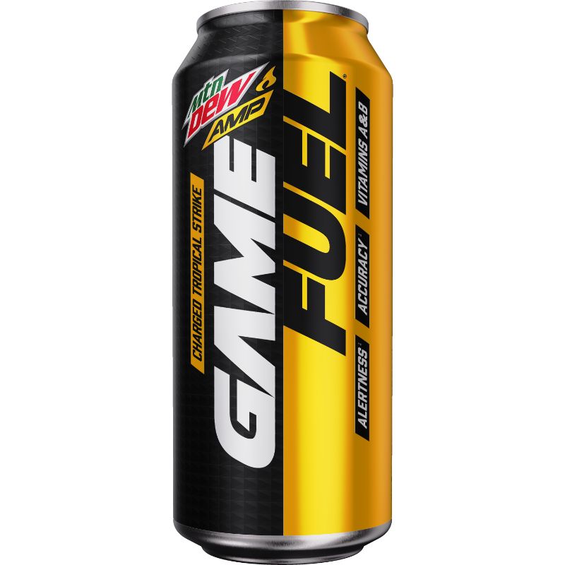 Photo 1 of 12 PACK Mountain Dew AMP Game Fuel Charged Tropical Strike - 16 fl oz Cans  EXP 01/17/22