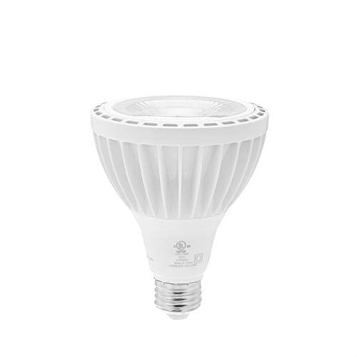 Photo 1 of AmazonCommercial 120 Watt Equivalent, 25000 Hours, Dimmable, 1370 Lumens, Energy Star and CEC (California) Compliant, High Intensity Spot PAR38 Short Neck LED Light Bulb - Pack of 1, Soft White
