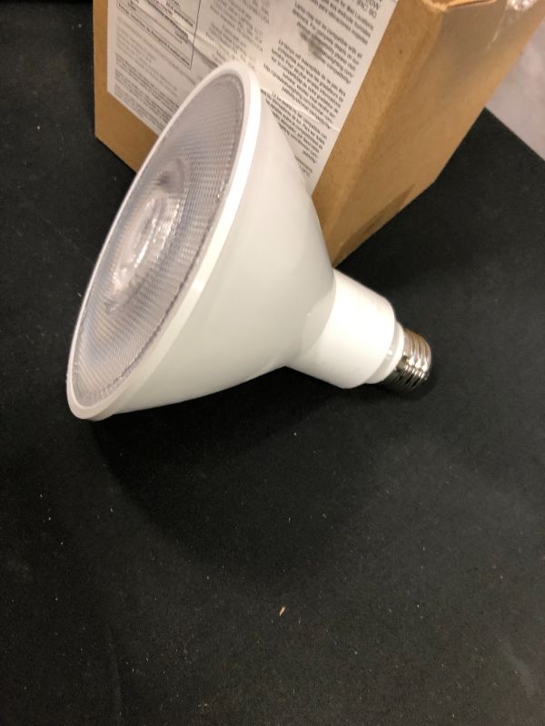 Photo 1 of AmazonCommercial 120 Watt Equivalent, 25000 Hours, Dimmable, 1370 Lumens, Energy Star and CEC (California) Compliant, High Intensity Spot PAR38 Short Neck LED Light Bulb - Pack of 1, Soft White