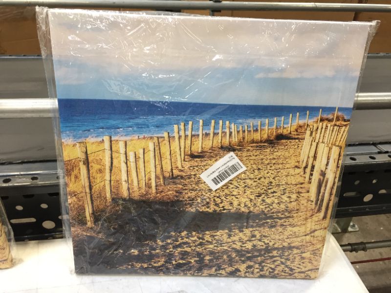 Photo 1 of Beach Pictures Wall Art for Bathroom Modern Coastal Pictures Canvas Wall Decor Canvas Seacoast Wall Art for Bedroom Framed Wall Decoration for Kitchen Ocean Wall Decor Artwork for Walls Size 14x14