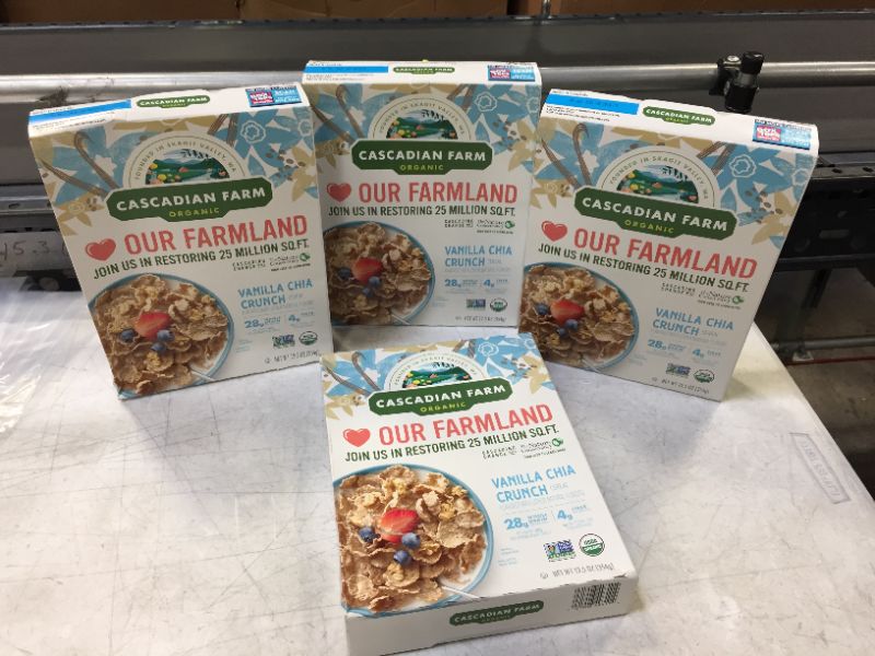 Photo 2 of Cascadian Farm Organic Vanilla Chia Crunch, Whole Grain Oats, 12.5 oz  exp date 12-30-2021  (4pack ) 