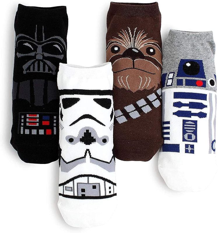 Photo 1 of Star Wars Socks Collection, 4 Pairs, Low-Cut, One Size Fits All.