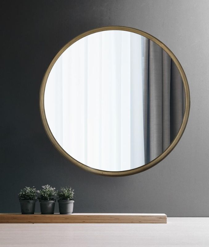 Photo 1 of Artisasset 31.5" x 0.75" x 31.5" Round Wall Mirror GOLD