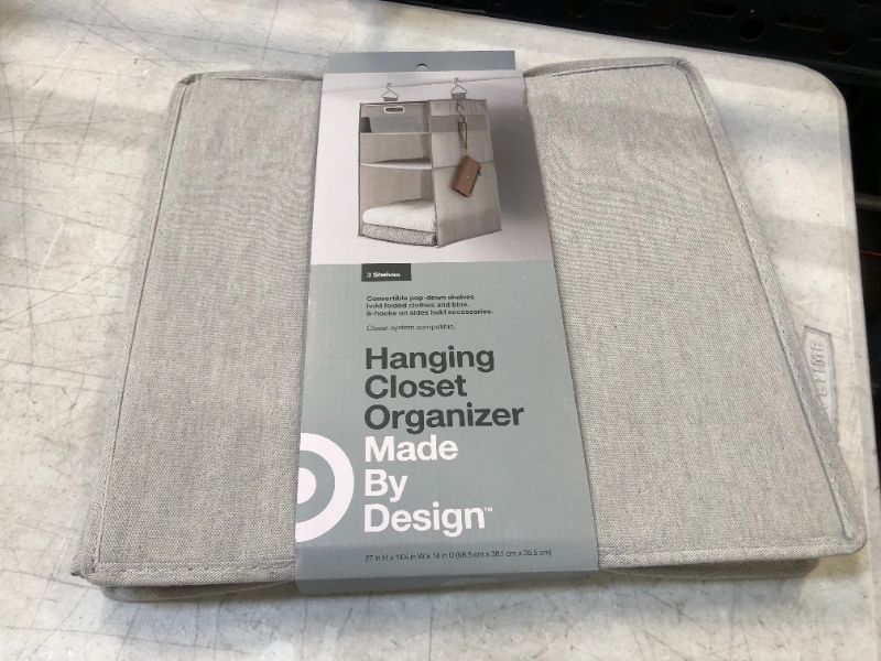 Photo 2 of 3 Shelf Hanging Fabric Storage Organizer Light Gray - Made By Design™---dirty 