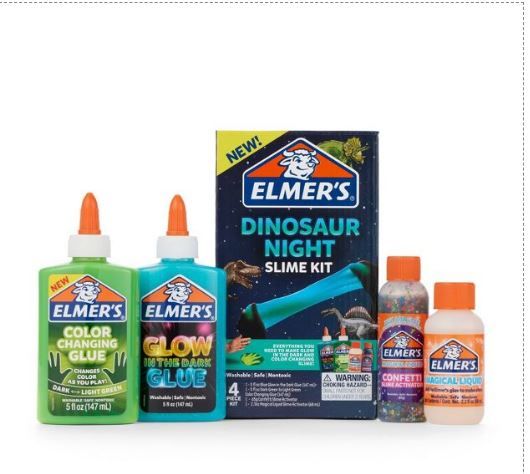 Photo 1 of Elmer's 4pk Color Changing Dinosaur Night Slime Kit Multicolored

