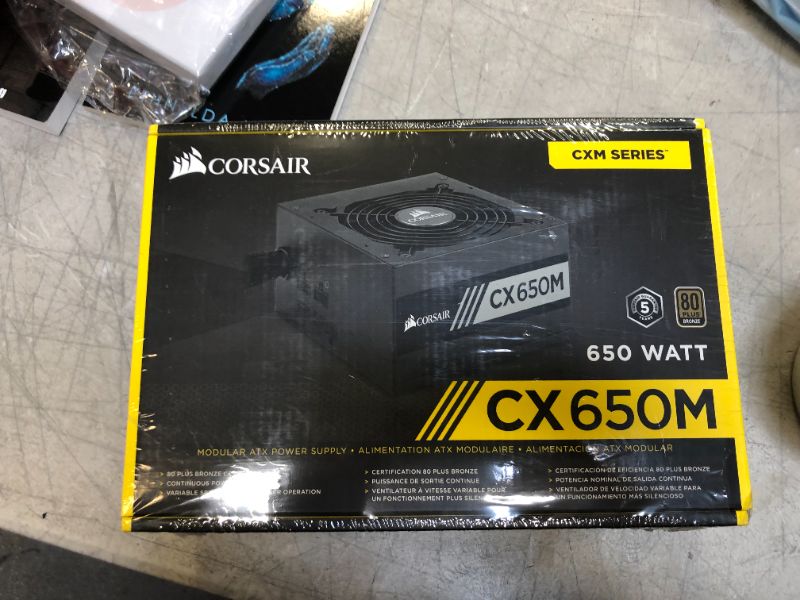 Photo 2 of Corsair CX Series 650 Watt 80 Plus Bronze Certified Modular Power Supply (CP-9020103-NA)
