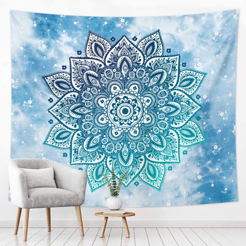 Photo 1 of DESIHOM Mandala Tapestry Hippie Tapestry Boho Tapestry Bohemian Tapestry Blue Tapestry Hippy Tapestry Wall Hanging Wall Tapestry for Bedroom Tapestries for Bedroom Room Tapestries 59.1x82.7 Inch
