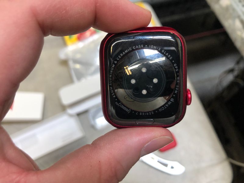 Photo 3 of Apple Watch Series 7 GPS, 45mm (Product) RED Aluminum Case with (Product) RED Sport Band - Regular
