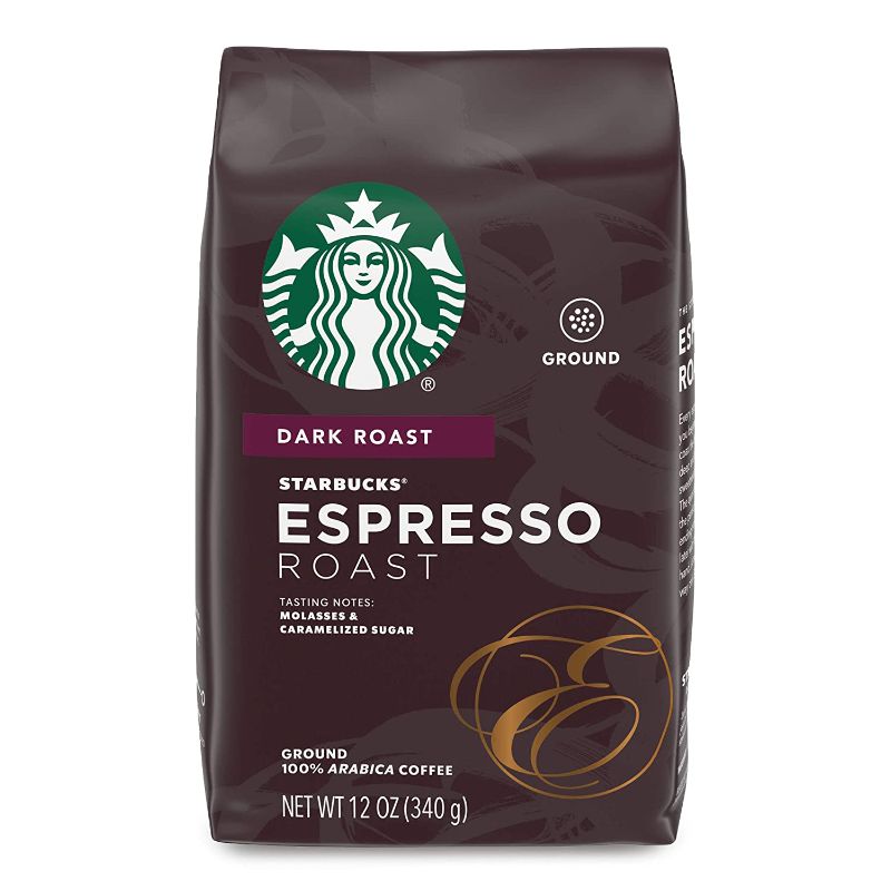 Photo 1 of 2 PK Starbucks Dark Roast Ground Coffee — Espresso Roast — 100% Arabica — 1 bag (12 oz.) EXP 1/25/22