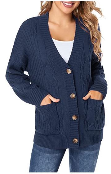 Photo 1 of Fuinloth Women's Cardigan Sweater, Oversized Chunky Knit Button Closure with Pockets
Size: L