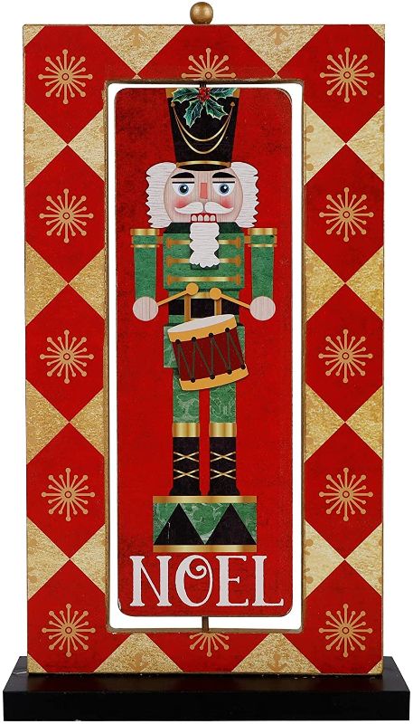 Photo 1 of Adroiteet Nutcracker Christmas Decorations, 11.5" x 6" Nutcracker Wooden Sign Christmas Ornaments, Two-Sided Pattern with Joy Noel Tabletop Centerpieces for Home Office Kitchen Fireplace
