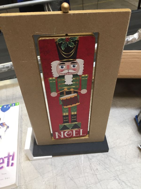 Photo 2 of Adroiteet Nutcracker Christmas Decorations, 11.5" x 6" Nutcracker Wooden Sign Christmas Ornaments, Two-Sided Pattern with Joy Noel Tabletop Centerpieces for Home Office Kitchen Fireplace
