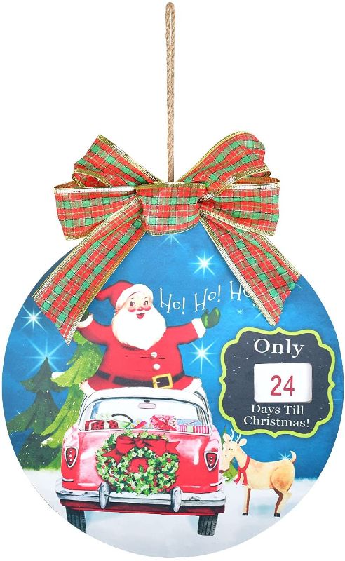 Photo 1 of Uptree Santa Countdown Christmas Advent Calendar 2021, 3D Haning Advent Calendar Reusable Countdown to Christmas Calendar for Kids Christmas Decorations
