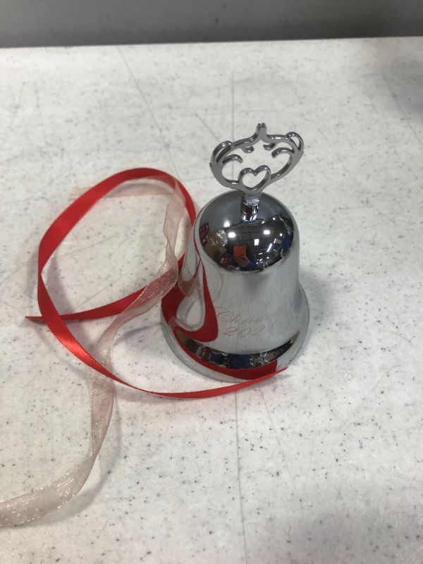 Photo 3 of 2021 Annual Christmas Bell,Silver Bell Ornament for Christmas Decorations, Bell Ornament for Christmas Anniversary,Red Ribbon & Gift Box
