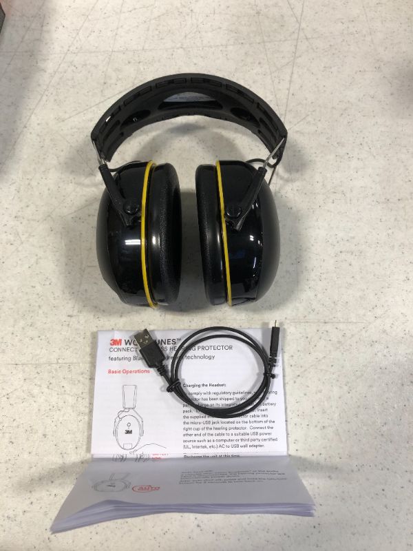 Photo 2 of 3M WorkTunes Connect Hearing Protector with Bluetooth Technology, 24 dB NRR, Ear protection for Mowing, Snowblowing, Construction, Work Shops
