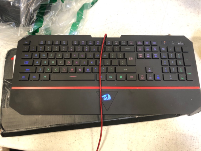 Photo 1 of Redragon K502 RGB Gaming Keyboard RGB LED Backlit Illuminated 104 Key Silent Keyboard with Wrist Rest for Windows PC Games (RGB Backlit)
