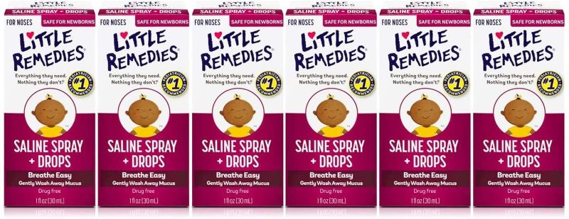 Photo 1 of Little Remedies Saline Spray and Drops | Safe for Newborns | 1 Fl Oz (Pack of 6)
