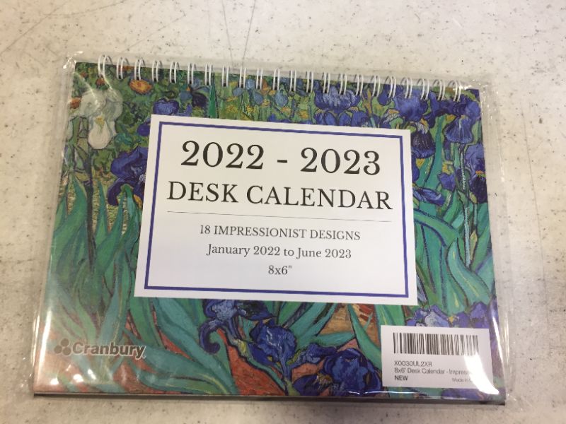 Photo 3 of CRANBURY Small Desk Calendar 2022-2023 - (8" x 6"), Use Now Through June 2023, Standing Desk Calendar, Artistic Monthly Tent Calendar, Space to Write, Includes Calendar Stickers