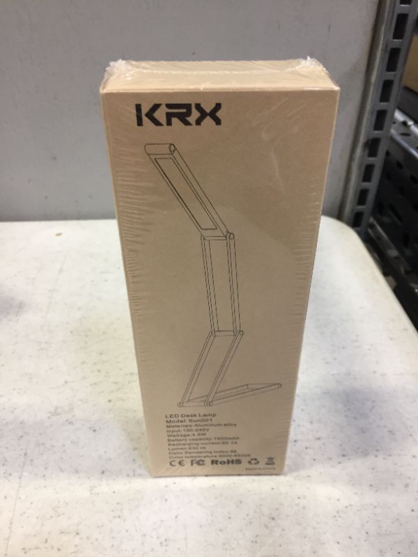 Photo 3 of KRX LED Desk Lamp, Small Anti Blue Light Reading Light for Home Office, Aluminum Alloy Table Lamps, Adjustable Brightness, Foldable and Portable, Energy and Space Saving