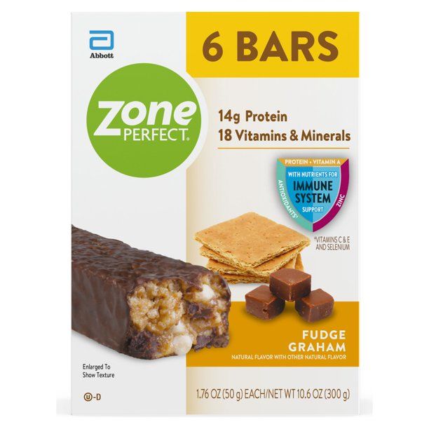 Photo 1 of Zone  Perfect Nutrition Bars Fudge Graham exp date 03-2022
