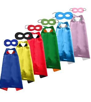 Photo 1 of FAM MITGLIE Kids Superhero Cape and Mask, Festival Fancy Dress Superhero Costumes Set for Kids Gifts-Party Supply
