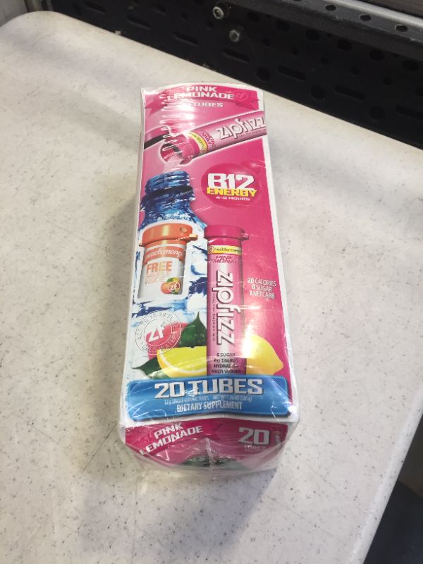 Photo 2 of Zipfizz Healthy Energy Drink Mix, Hydration with B12 and Multi Vitamins, Pink Lemonade, 20 Count, best by 02.2022