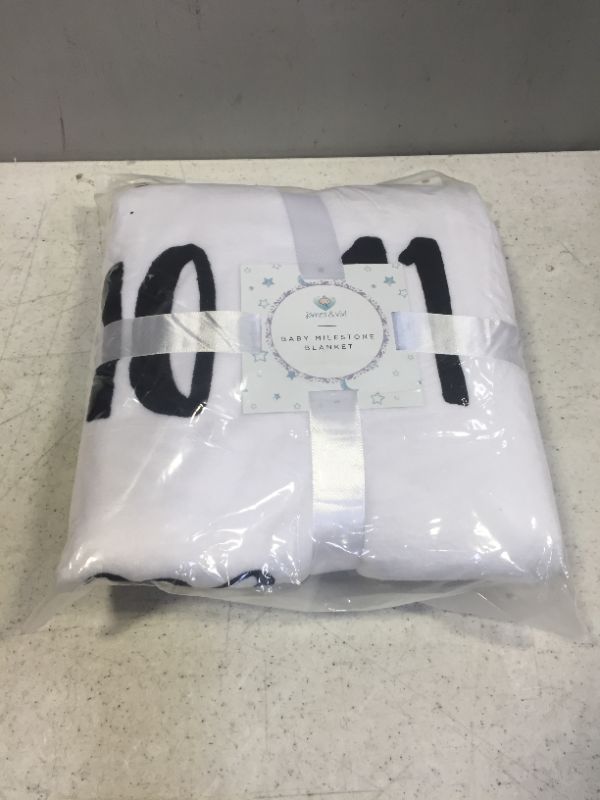 Photo 1 of James & Vivi Baby Milestone Blanket - Unisex and Large Enough for Twins Baby Monthly Milestone Blanket Girl or Boy - Soft Cozy Fluffy Plush Fleece for Newborn Photo Prop
