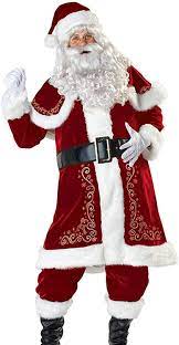 Photo 1 of Edith qi Men's Deluxe Santa Suit Thicken Plush Adult Christmas Costume Cosplay 3XL
