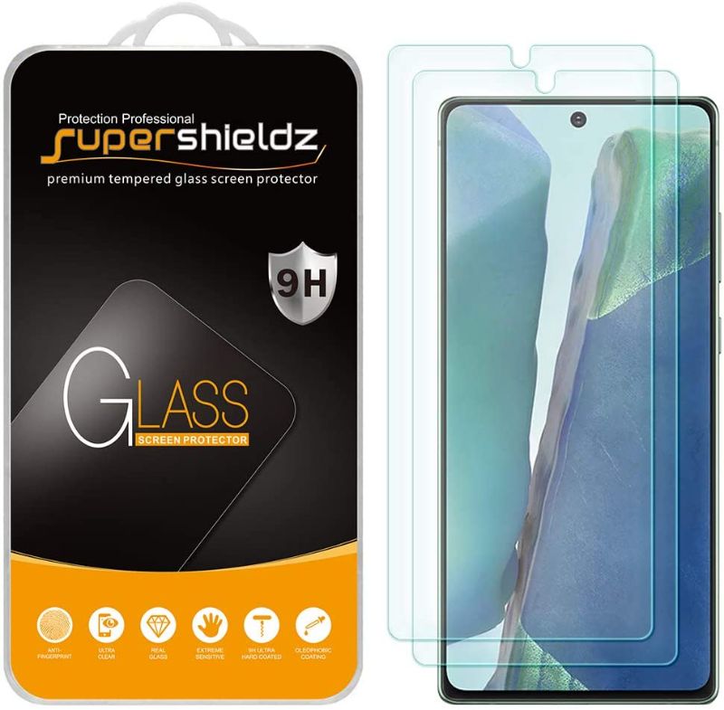 Photo 1 of (2 Pack) Supershieldz Designed for Samsung Galaxy Note 20 5G Tempered Glass Screen Protector, Anti Scratch, Bubble Free pack of 3
