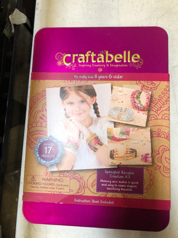 Photo 3 of Craftabelle – Spangled Bangles Creation Kit – Bracelet Making Kit – 366pc Jewelry Set with Memory Wire – DIY Jewelry Kits for Kids Aged 8 Year
